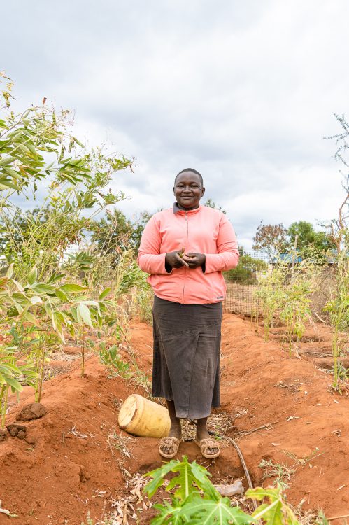 Catherine Kitonga, a farmer, poses for a photograph in her garden in Muuani Village, Nguumo Ward, Kenya, on 7 July 2022. Tearfund Canada is a Christian charity which partners with churches in some of the world’s poorest countries to tackle poverty and injustice through sustainable development; by responding to disasters and challenging injustice. For this year's Tearfund Sunday annual event; the charity focus is on Kenya and has the theme of Renewed Hope.