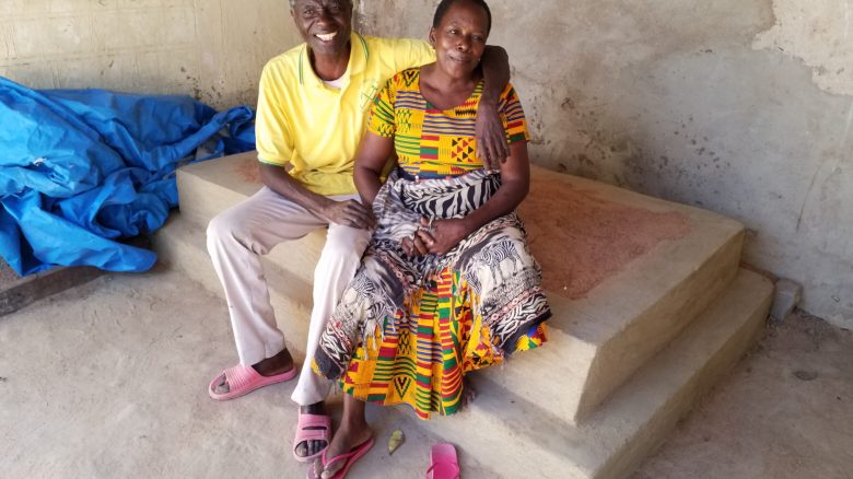 Photo # 11; Gradius with her husband sitting above an airtight grain store , that store has 800 Kg of grain
